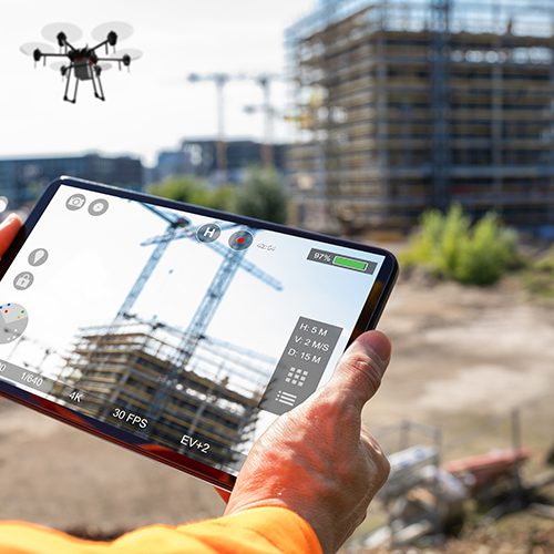 Aerial Surveillance Aircraft Or Drone. Digital Monitoring Technology
